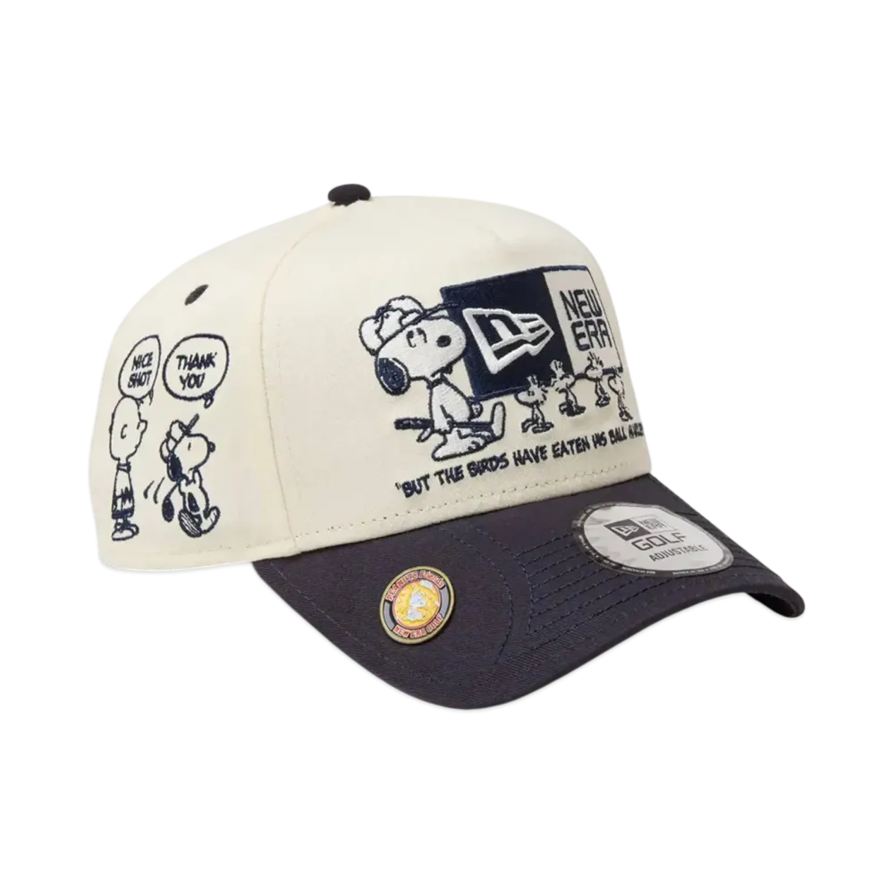NEW ERA x PEANUTS Golf 9Forty A-Frame On Par Box Logo "Chrome/Navy"