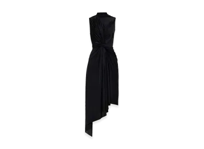 BALENCIAGA Women's Long Asymmetric Dress In Stretch Fabric "Black"