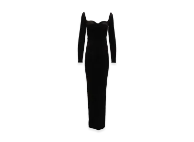 BALENCIAGA Women's Off-The-Shoulder Maxi Dress "Black"