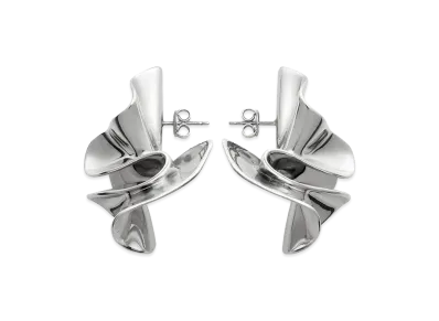 Bottega Veneta Large Anemone Earrings "Silver"