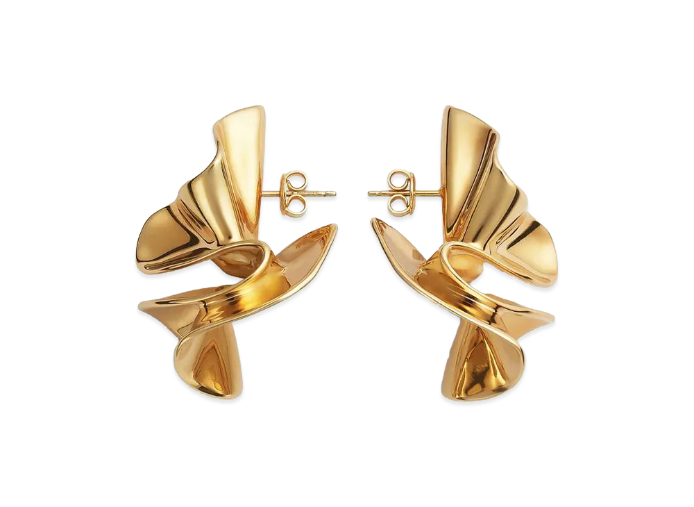 Bottega Veneta Large Anemone Earrings "Yellow Gold"
