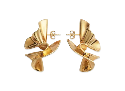 Bottega Veneta Large Anemone Earrings "Yellow Gold"