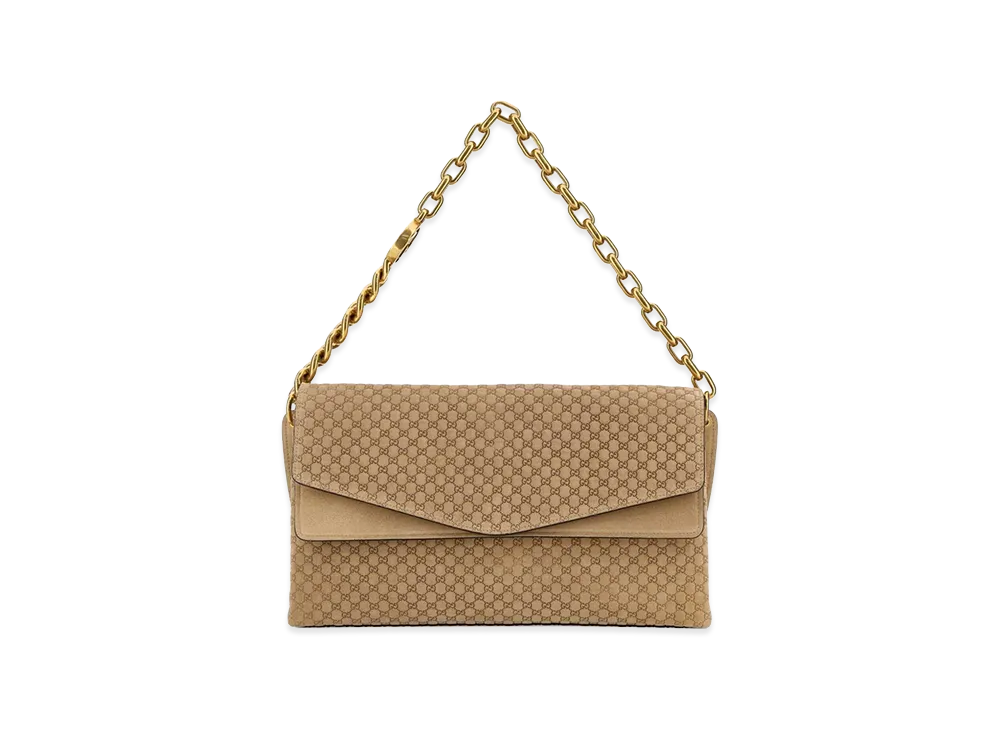 GUCCI Women's Suede Large Shoulder Bag "Beige"
