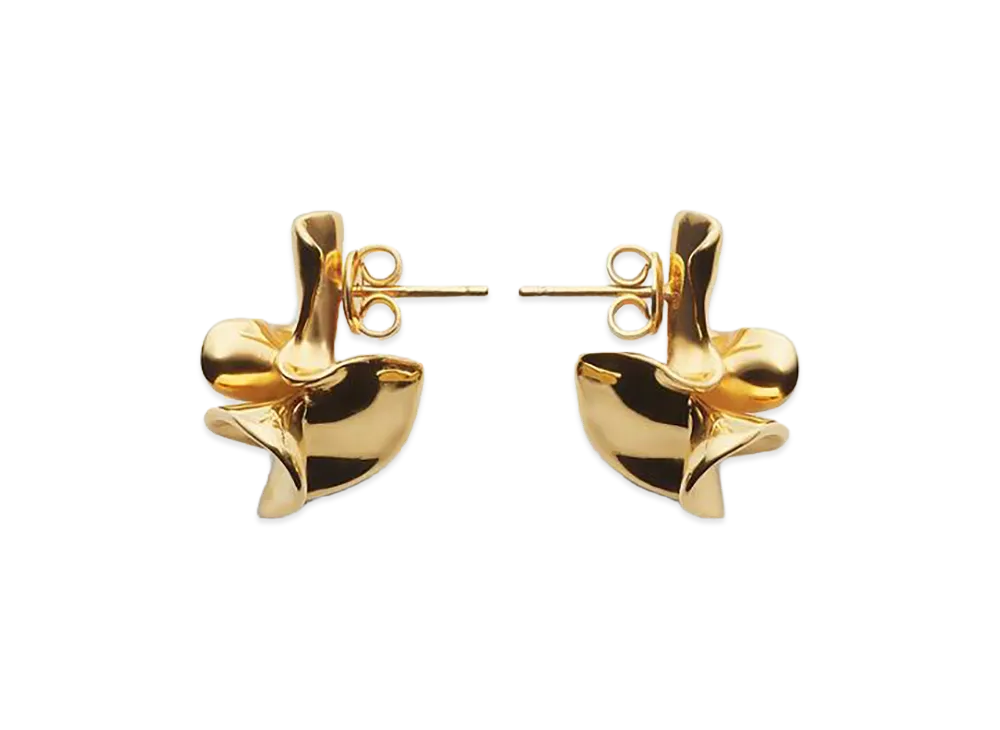Bottega Veneta Small Anemone Earrings "Yellow Gold"
