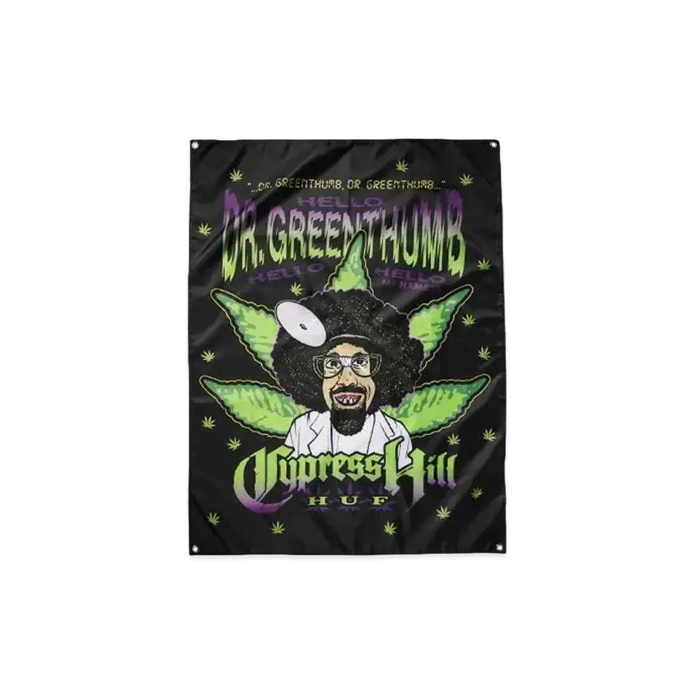 HUF x CYPRESS HILL "420" DR Greenthumb Banner "Black"
