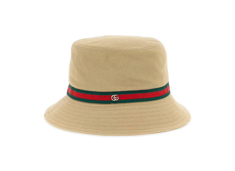 GUCCI Women's Web Tape Bucket Hat "Brown"