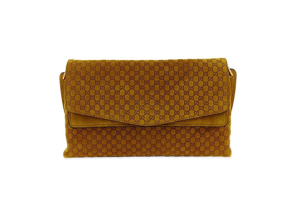 GUCCI Women's GG Medium Suede Shoulder Bag "Yellow"