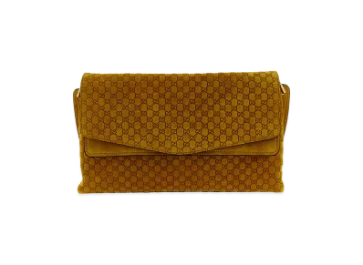 GUCCI Women's GG Medium Suede Shoulder Bag "Yellow"