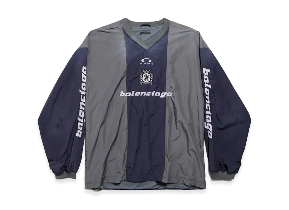 BALENCIAGA Outerwear Long Sleeve Top "Marine Blue/Red"