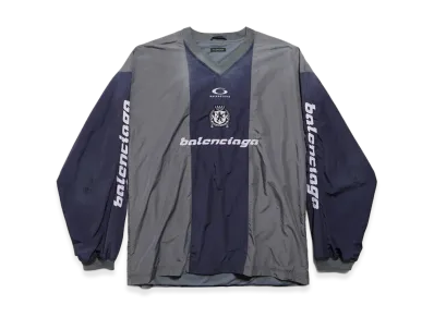 BALENCIAGA Outerwear Long Sleeve Top "Marine Blue/Red"