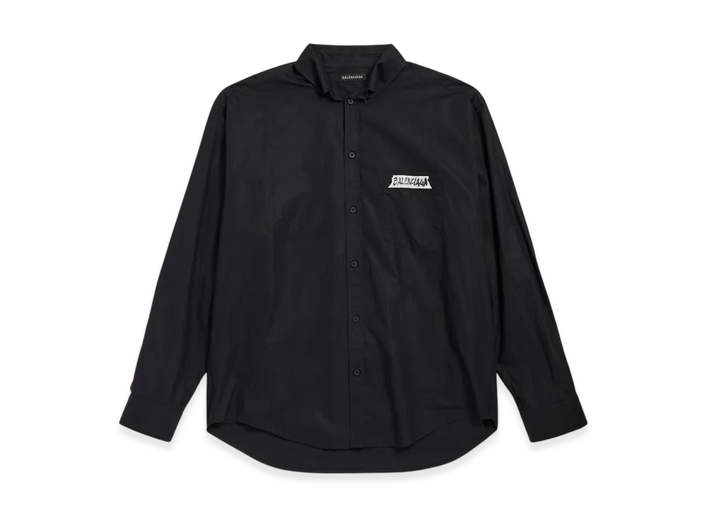 BALENCIAGA Masking Tape Long Sleeve Shirt Large Fit "Black"