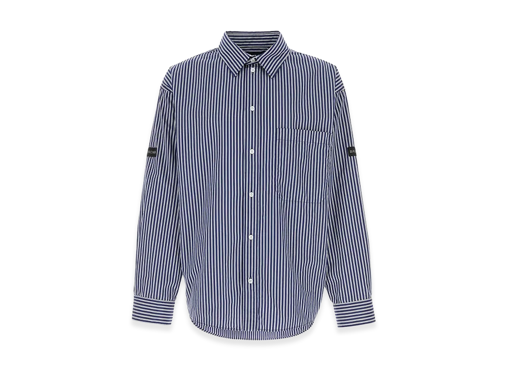 BALENCIAGA Oversized Striped Shirt "Blue"