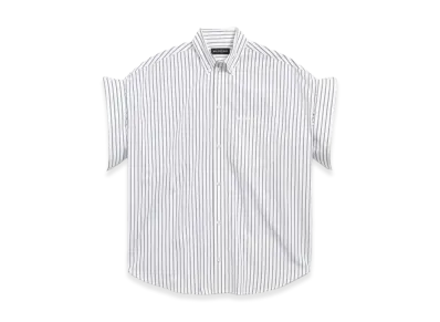 BALENCIAGA Women's Tuck Sleeve Shirt "White/Blue"