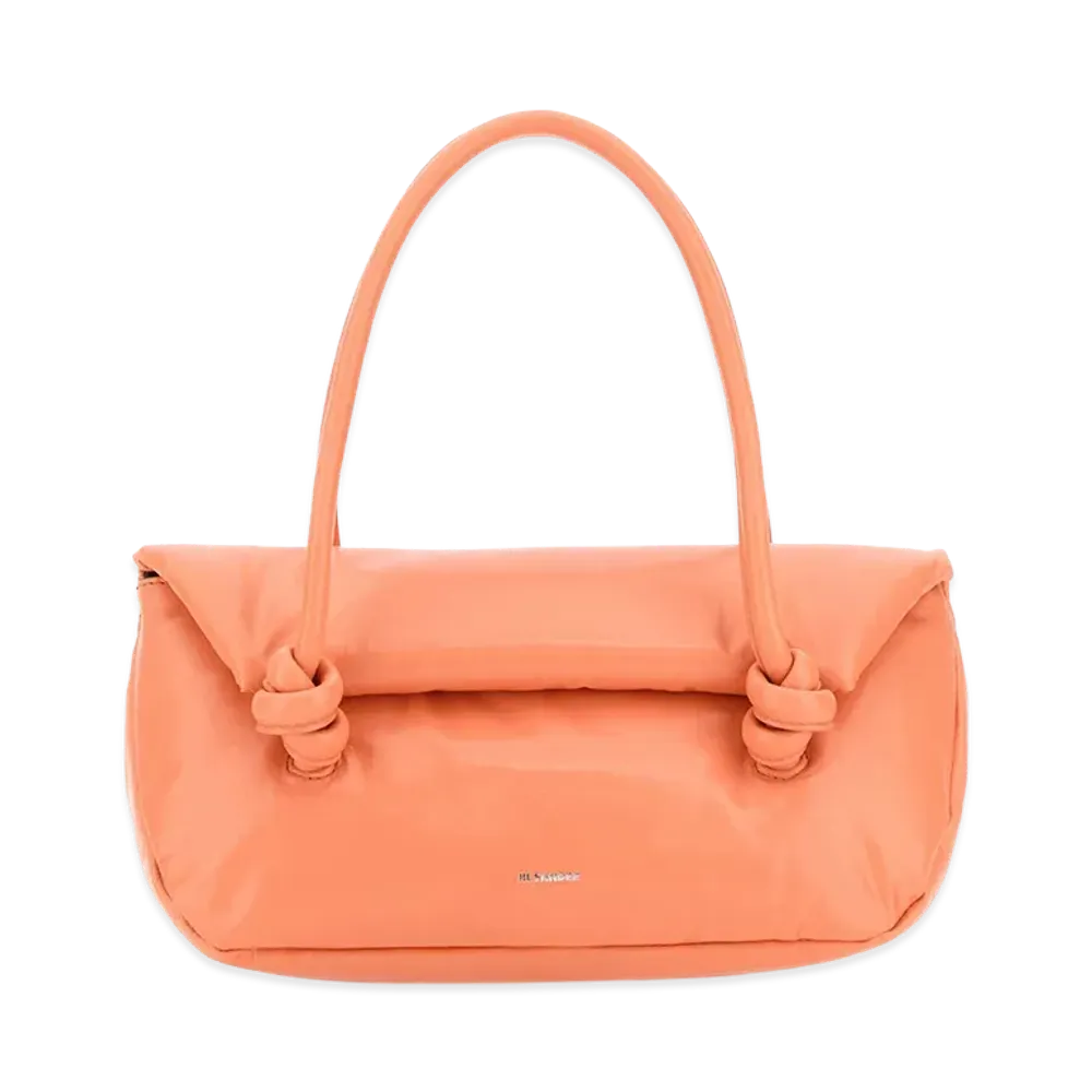 Jil Sander Women's Peach Leather Small Knot Handle Handbag "Orange"
