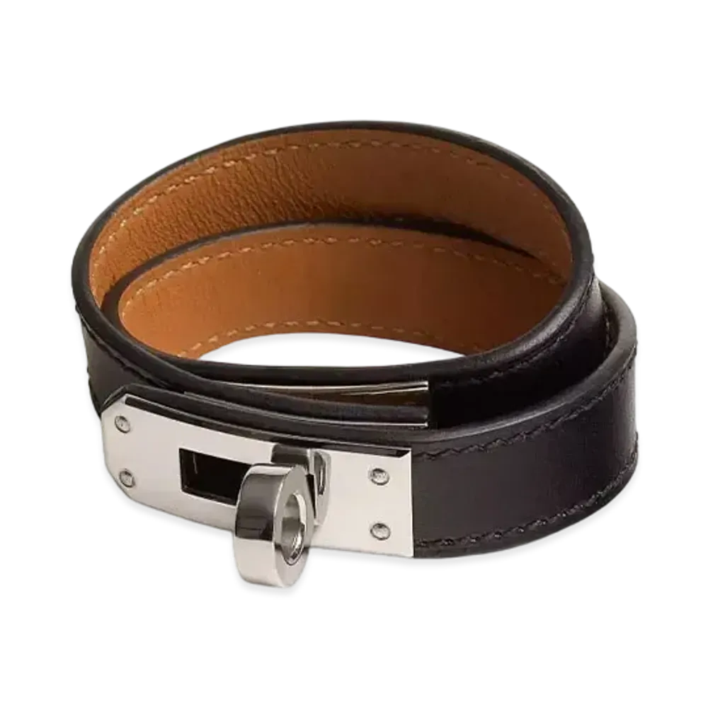 Hermes Kelly Double Tour Bracelet Box Calfskin "Noir/Palladium"