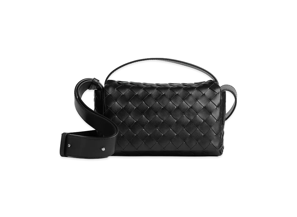 Bottega Veneta Intrecciato Flap Mini Bag "Black"