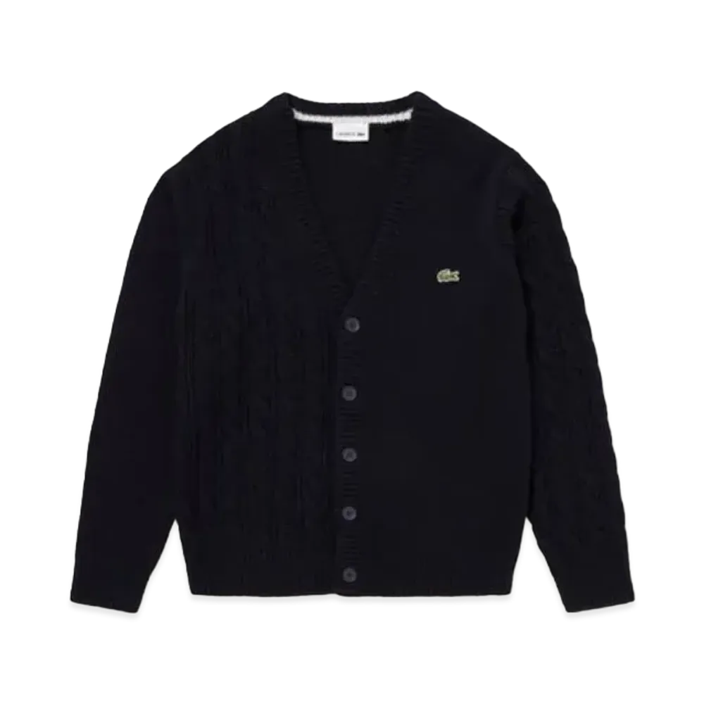LACOSTE Asymmetry V-Neck Cardigan "Navy"