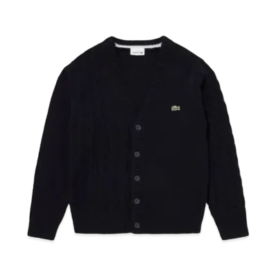 LACOSTE Asymmetry V-Neck Cardigan "Navy"