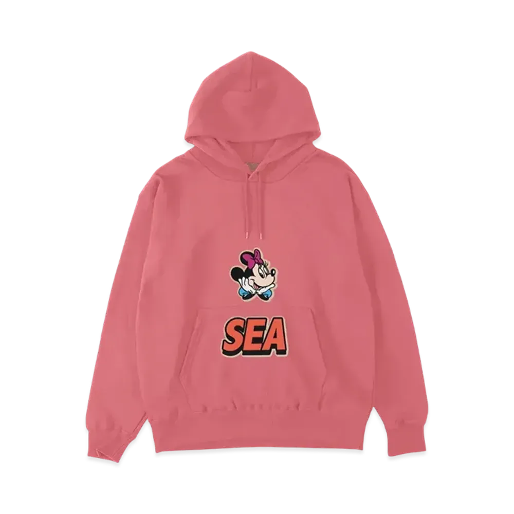 WIND AND SEA x Disney Minnie Front Pocket Hooded Sweat Shirt "Pink"
