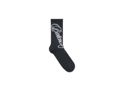 BALENCIAGA Cursive Socks "Black/White"