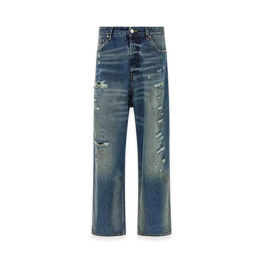 VETEMENTS Blue Distressed Baggy Jeans "Blue"