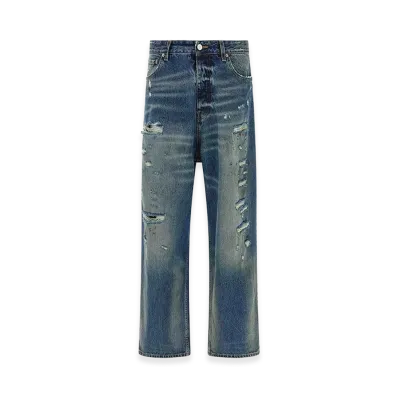 VETEMENTS Blue Distressed Baggy Jeans "Blue"