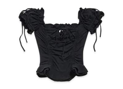 BALENCIAGA Gathered Cropped Top "Faded Black"