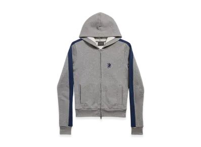 BALENCIAGA Lion Zip-up Hoodie "Dark Heather Grey/Washed Navy"