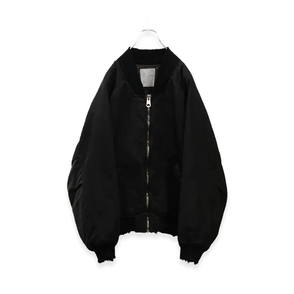 ANCELLM Faded Bomber Jacket "Black"