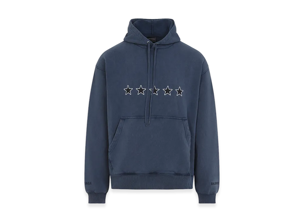 BALENCIAGA Washed Oversized Hoodie "Blue/Navy"