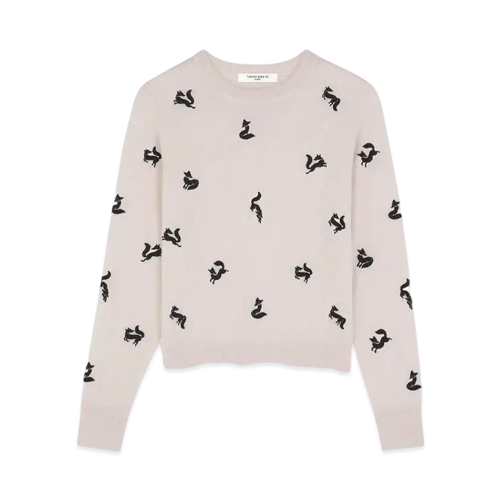 Maison Kitsune Fancy Fox Embroidered Jumper "Fresh Cotton"