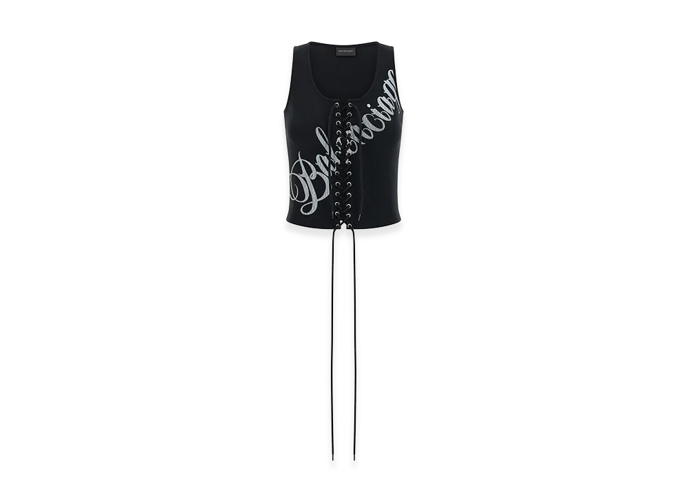 BALENCIAGA Women's 'Lace-Up' Top "Black"