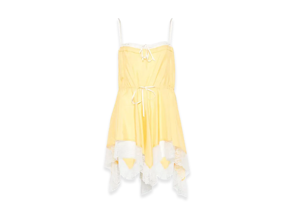 Saint Laurent Women's Lace-Detail Strapless Mini Dress "Yellow"