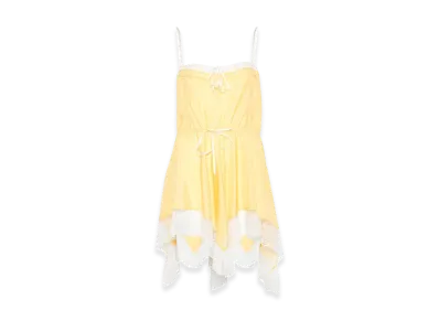 Saint Laurent Women's Lace-Detail Strapless Mini Dress "Yellow"