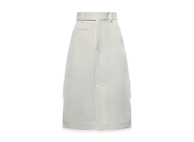 Bottega Veneta Women's Cotton And Silk Gabardine Midi Skirt "White"