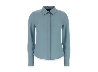 GUCCI Women's Silk Shirt "Light Blue"
