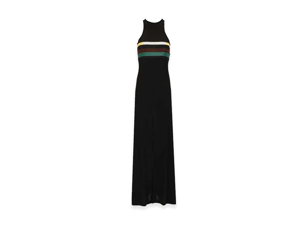 Saint Laurent Women's Striped Jersey Crepe Tank Dress "Black"