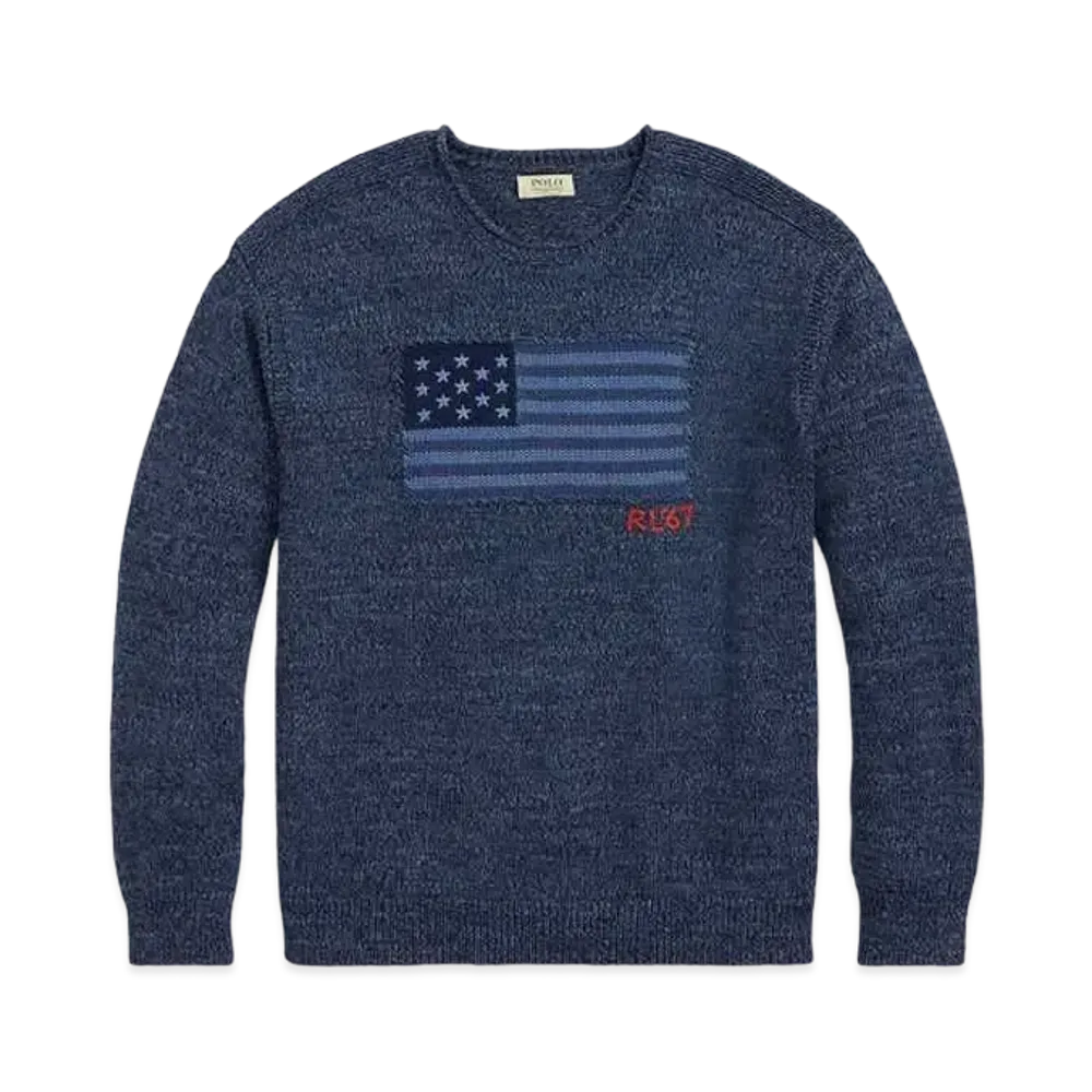 Polo Ralph Lauren Flag Cotton Rollneck Sweater "Blue"