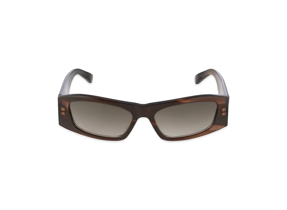 BALENCIAGA Women's Nano Rectangle AF Sunglasses "Metallic Brown Havana"