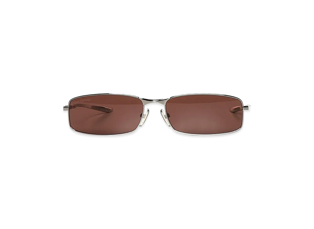 BALENCIAGA Women's Monday Rec Sunglasses "Silver/Brown"