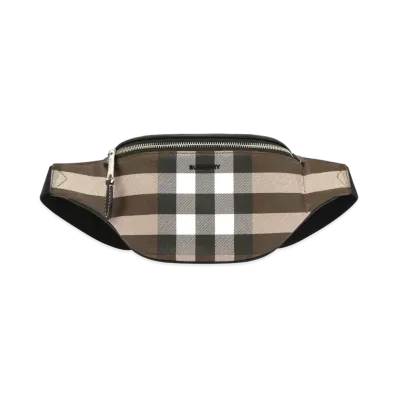 Burberry Mini Check & Leather Bam Bag "Dark Barch Brown"