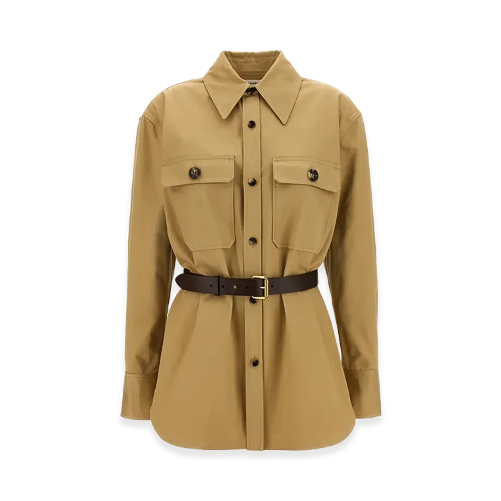 Saint Laurent Women's Saharienne Shirt "Beige"