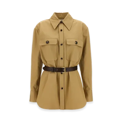 Saint Laurent Women's Saharienne Shirt "Beige"