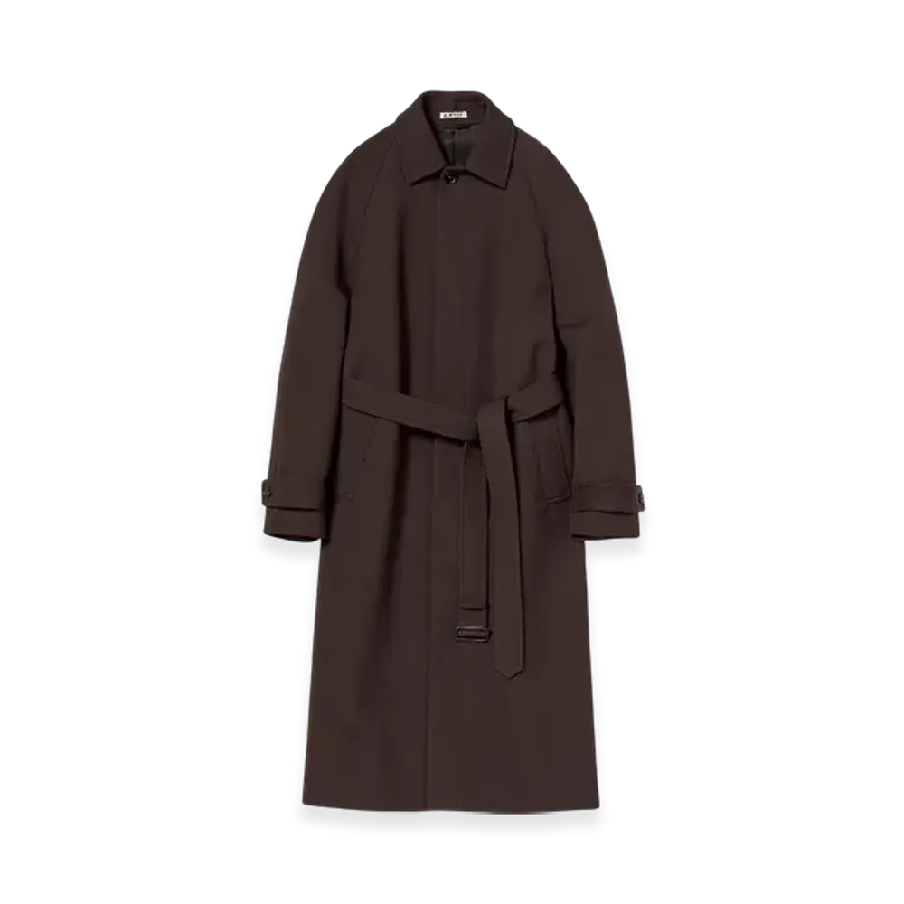 AURALEE Twisted Double Cloth Coat "Dark Brown"
