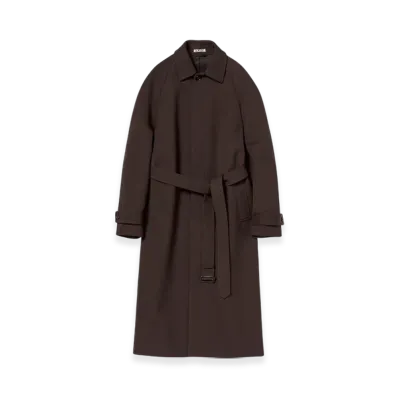 AURALEE Twisted Double Cloth Coat "Dark Brown"