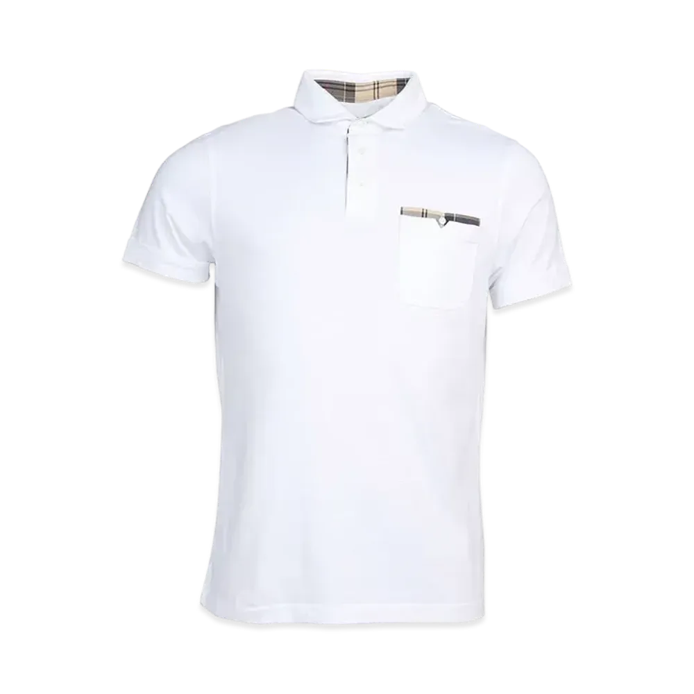Barbour Corpatch Tartan Check Polo Shirt "White"