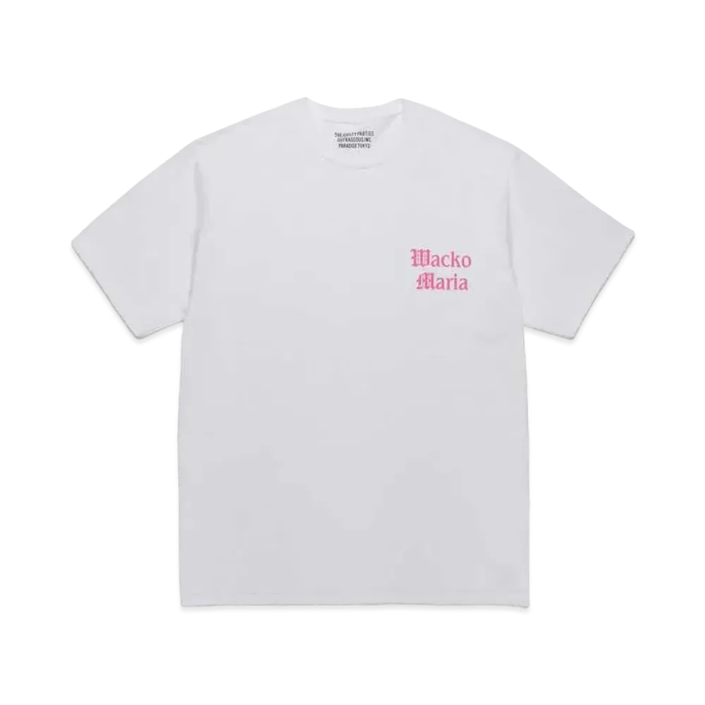 WACKO MARIA Crew Neck T-Shirt "White Pink"
