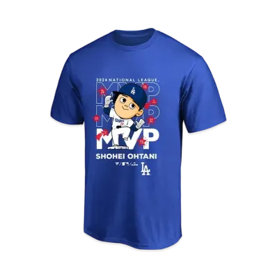MLB Fanatics Dodgers Shohei Ohtani National League MVP 2024 Award Commemoration Illustration T-Shirt "Blue"