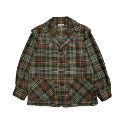 FUMIKA UCHIDA Tartan Plaid Shirt Jacket "Plaid Moss"