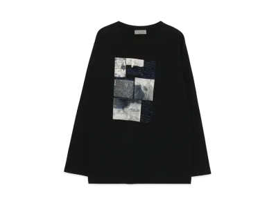 Yohji Yamamoto Pour Homme 30/-COMBED PLAIN STITCH ORIGINAL PRINT LONG SLEEVES B "Black"
